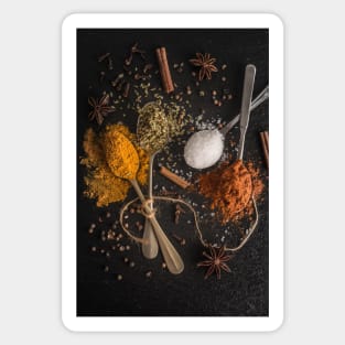 Various spices spoons Sticker